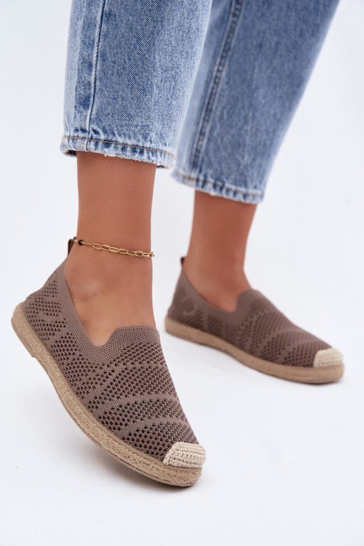 Ažúrové khaki espadrilky Candessa