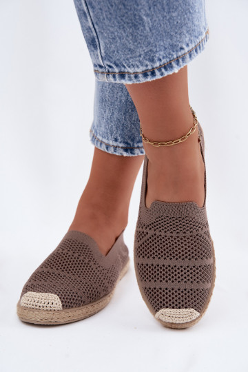 Ažúrové khaki espadrilky Candessa 2