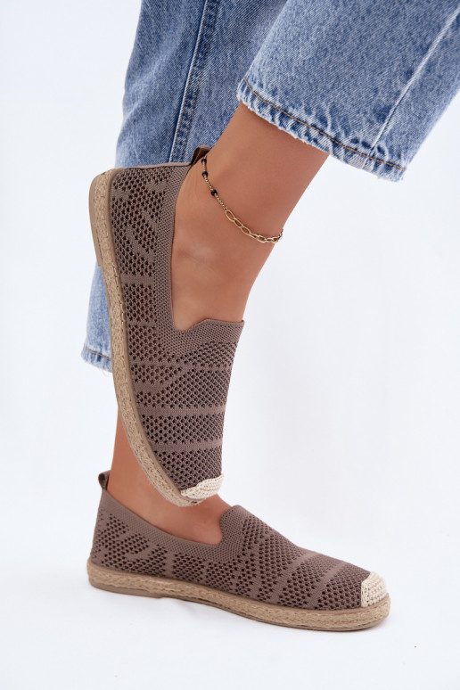 Ažúrové khaki espadrilky Candessa