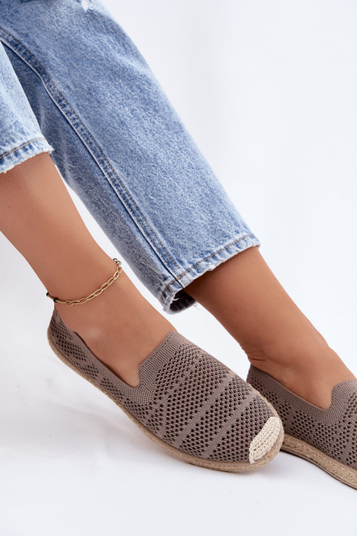 Ažúrové khaki espadrilky Candessa