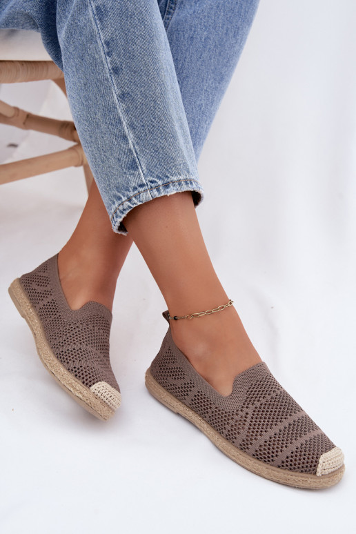 Ažúrové khaki espadrilky Candessa