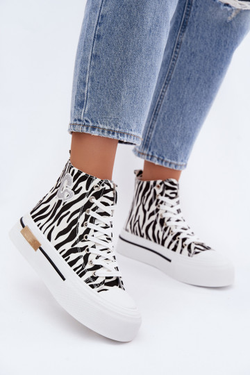 Voľnočasové topánky s platformou Zebra Meloria 2