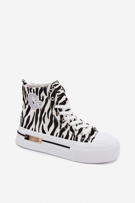 Voľnočasové topánky s platformou Zebra Meloria