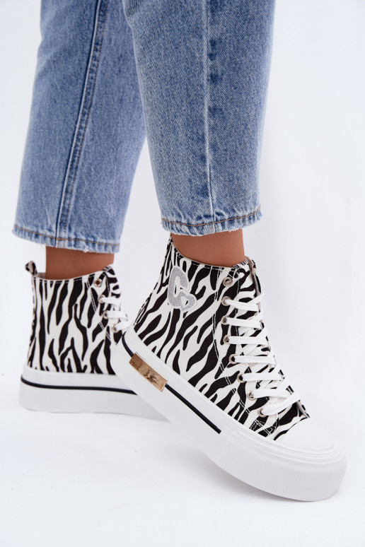Voľnočasové topánky s platformou Zebra Meloria
