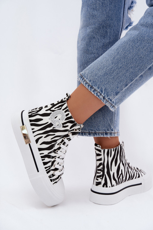 Voľnočasové topánky s platformou Zebra Meloria