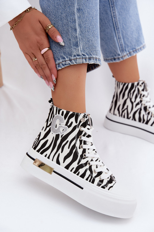Voľnočasové topánky s platformou Zebra Meloria
