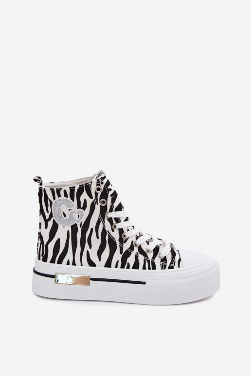 Voľnočasové topánky s platformou Zebra Meloria