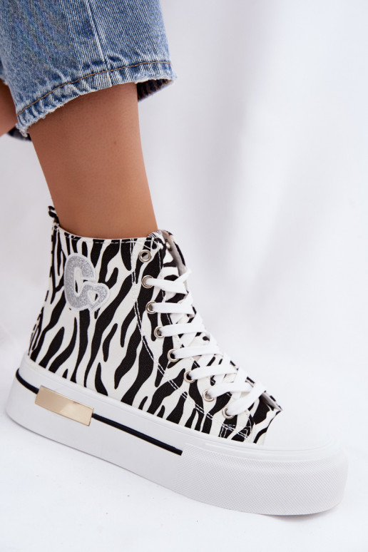 Voľnočasové topánky s platformou Zebra Meloria