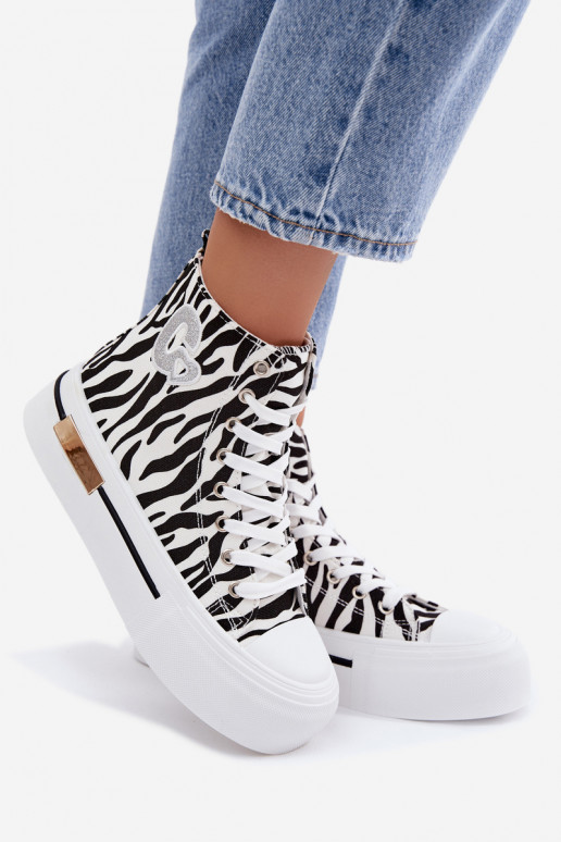 Voľnočasové topánky s platformou Zebra Meloria