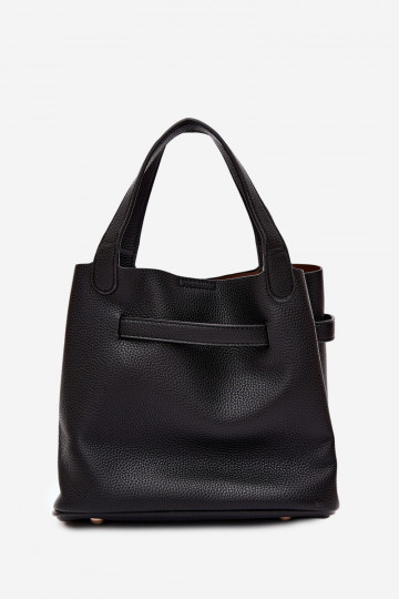 Čierna kabelka z umelej kože s kozmetickou taškou Crumble 2