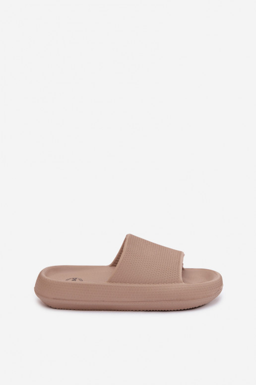 Ľahké dámske penové šľapky na hrubej podrážke v hnedej farbe Querceria