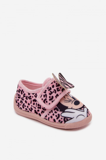 Detské šľapky na suchý zips MINNIE MOUSE ružové