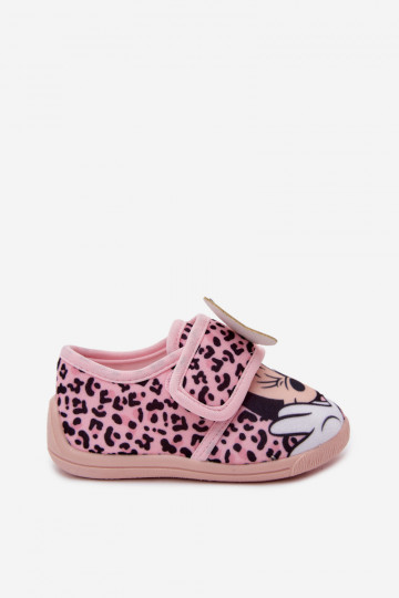 Detské šľapky na suchý zips MINNIE MOUSE ružové 2