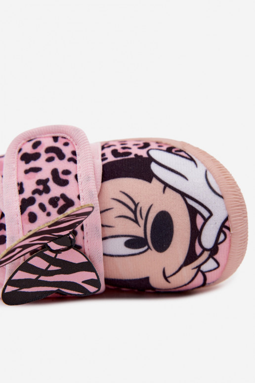 Detské šľapky na suchý zips MINNIE MOUSE ružové
