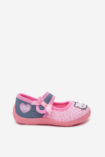 Detské šľapky na suchý zips HELLO KITTY ružové 2