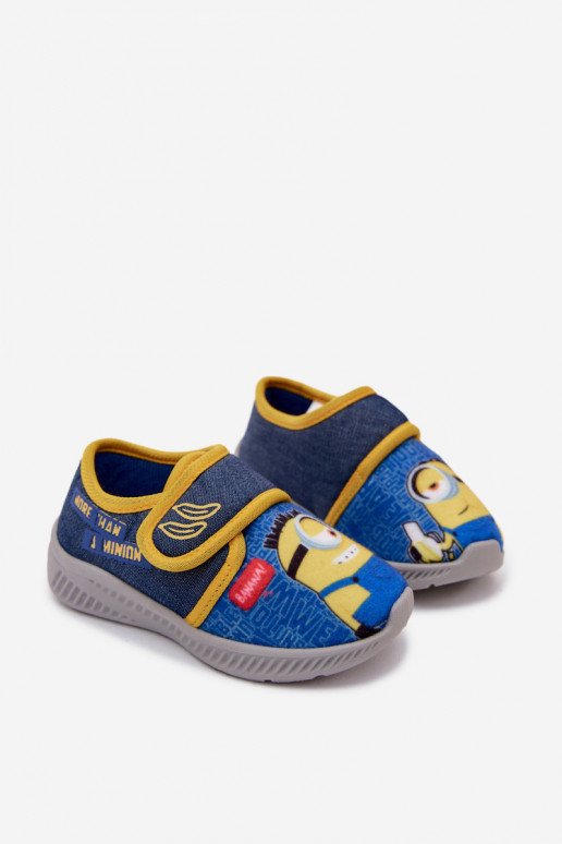 Detské šľapky Minionky modro-žlté