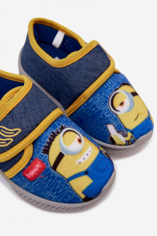Detské šľapky Minionky modro-žlté