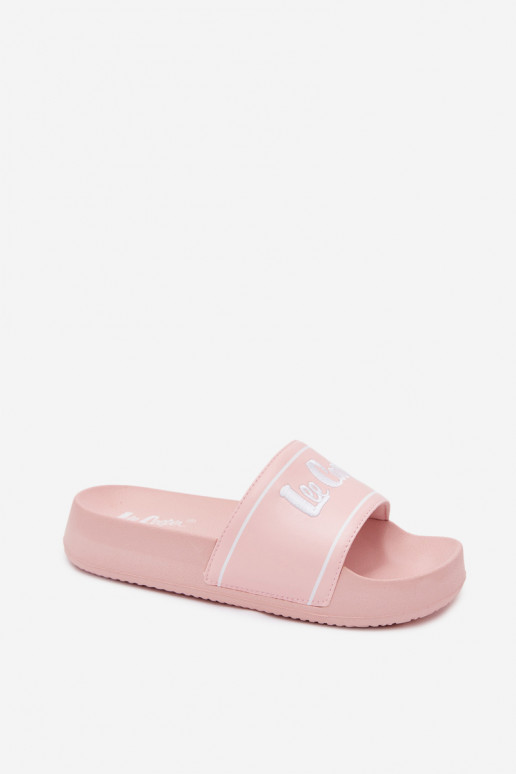Dámske ružové šľapky na platforme Lee Cooper