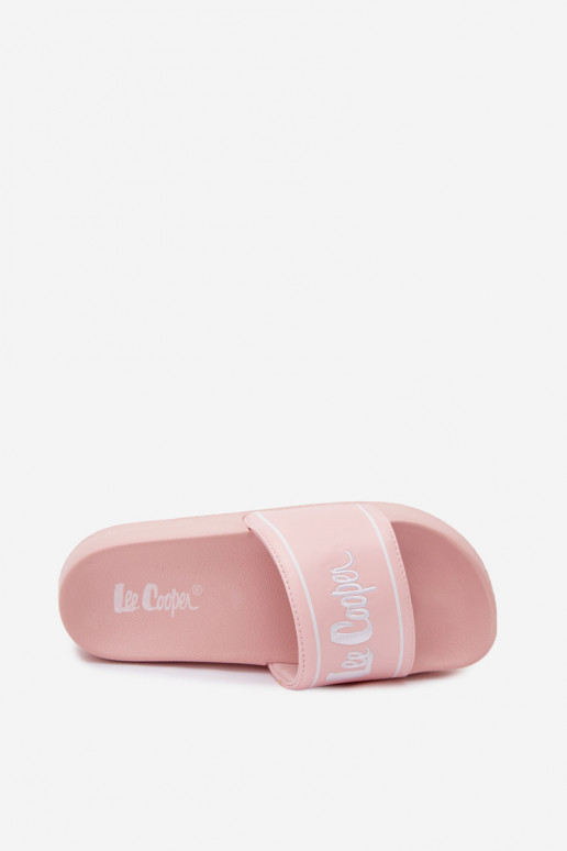 Dámske ružové šľapky na platforme Lee Cooper