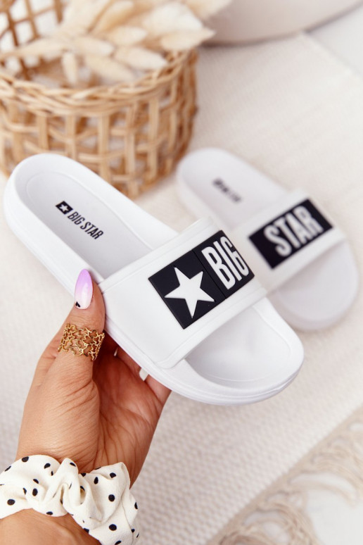 Biele Detské Šľapky Big Star DD374151