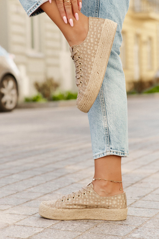 vzorkované voľnočasové topánky na platforme khaki Lee Cooper LCIN-25-08-3646L