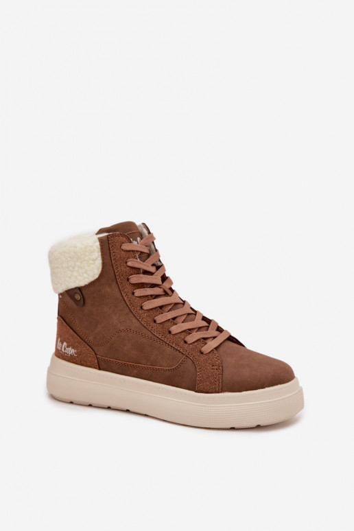 Hnedé dámske zimné topánky s izoláciou Lee Cooper LCJ-25-01-3735