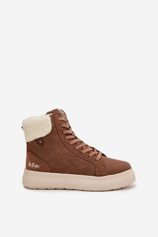 Hnedé dámske zimné topánky s izoláciou Lee Cooper LCJ-25-01-3735