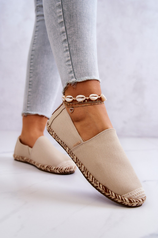 Béžové espadrilky na slip Big Star JJ274899