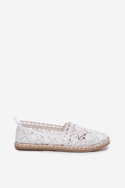 Biele dámske espadrilky z čipky Adelira