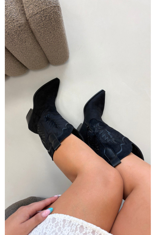 Dlhé cowboyské čižmy v čiernej farbe Betina