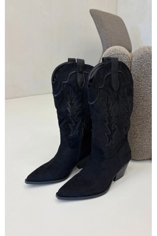 Dlhé cowboyské čižmy v čiernej farbe Betina