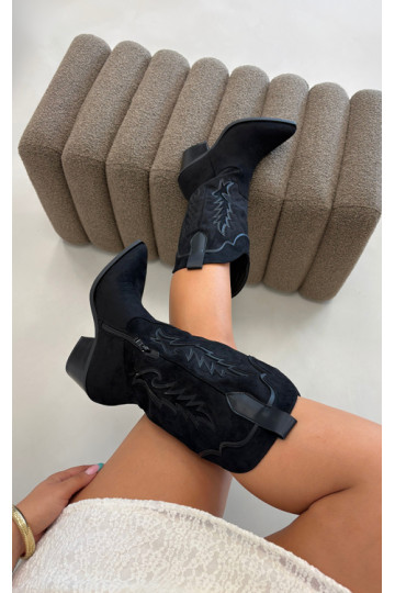 Dlhé cowboyské čižmy v čiernej farbe Betina