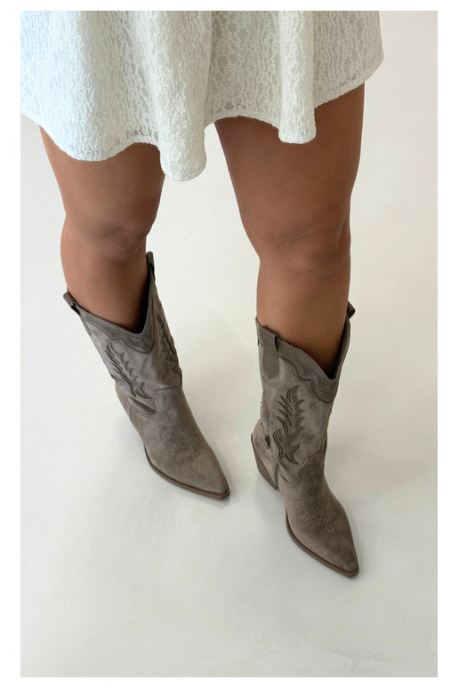 Dlhé cowboyské čižmy v khaki Betina