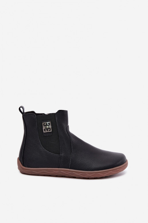Čierne kožené topánky Barefoot Altie