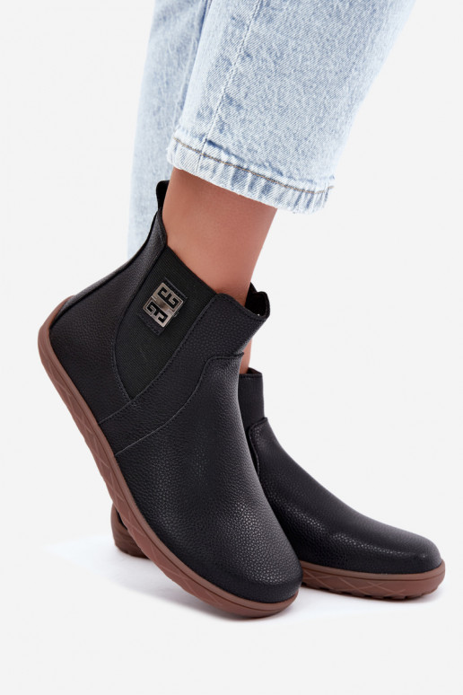 Čierne kožené topánky Barefoot Altie