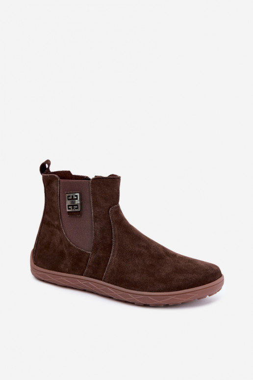 Čokoládové semišové topánky Barefoot Altie