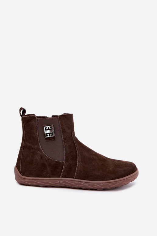 Čokoládové semišové topánky Barefoot Altie