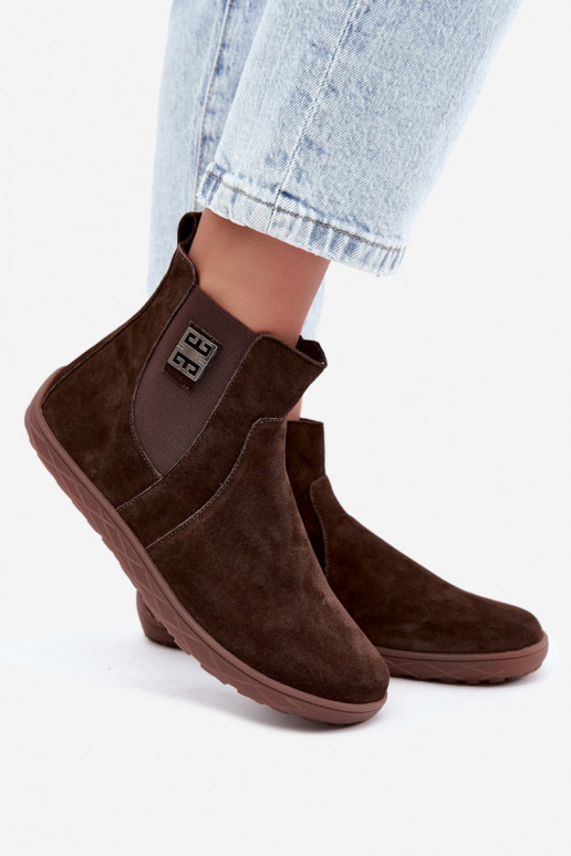 Čokoládové semišové topánky Barefoot Altie