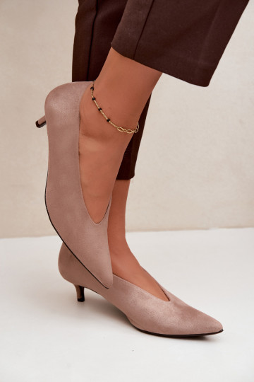 Pieskové semišové topánky s Kitten Heel Nuretta 2