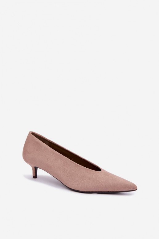Pieskové semišové topánky s Kitten Heel Nuretta