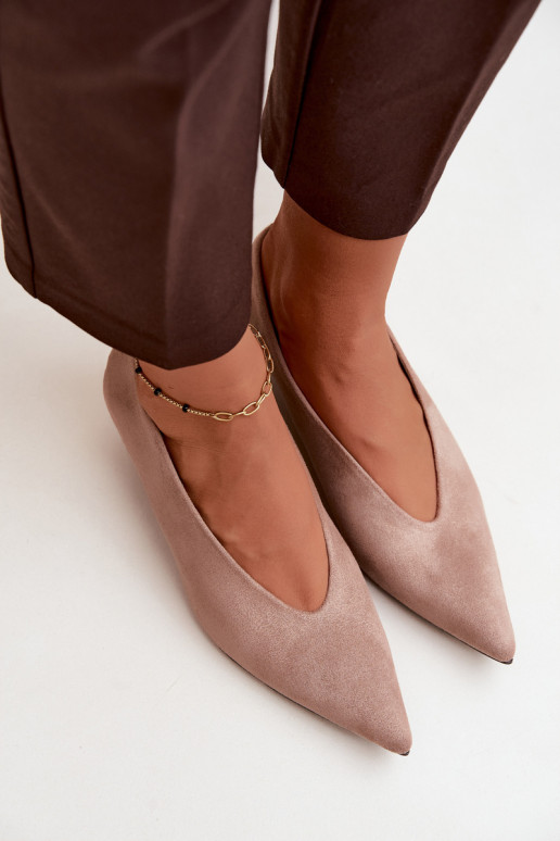 Pieskové semišové topánky s Kitten Heel Nuretta