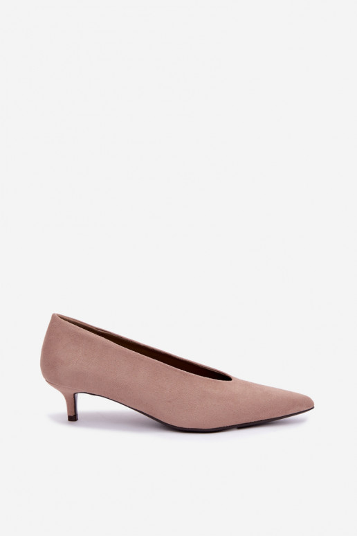 Pieskové semišové topánky s Kitten Heel Nuretta