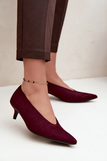 Bordové semišové topánky s Kitten Heel Nuretta 2