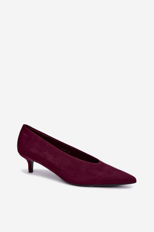 Bordové semišové topánky s Kitten Heel Nuretta