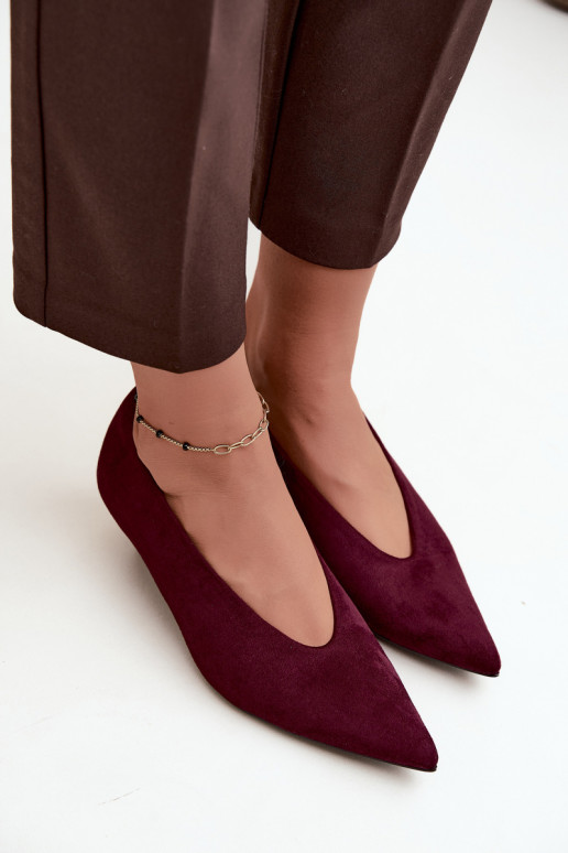 Bordové semišové topánky s Kitten Heel Nuretta