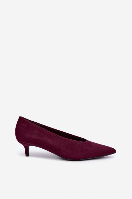 Bordové semišové topánky s Kitten Heel Nuretta