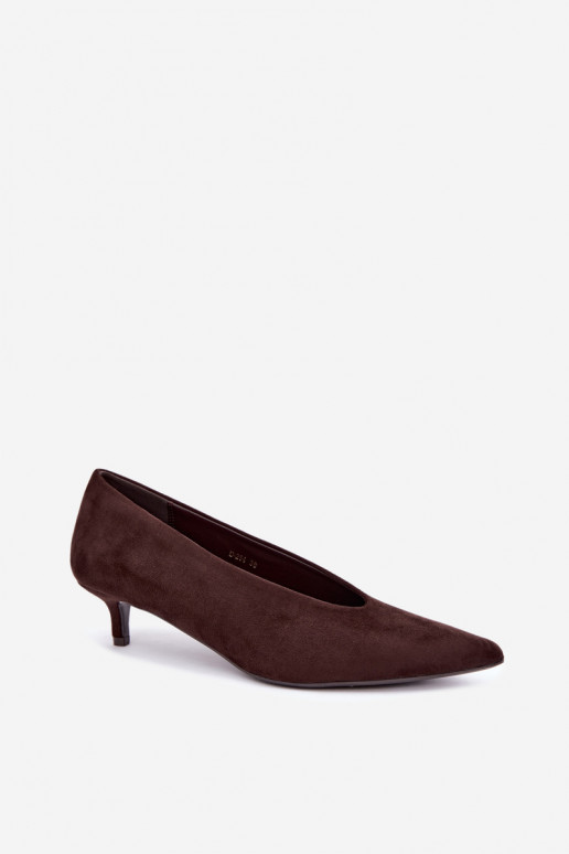 Čokoládové semišové topánky s Kitten Heel Nuretta