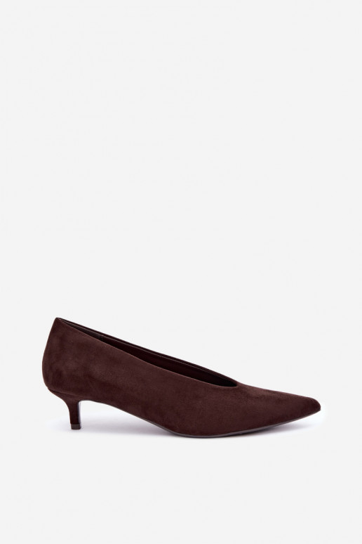 Čokoládové semišové topánky s Kitten Heel Nuretta