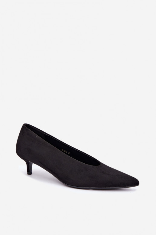 Čierne semišové topánky s Kitten Heel Nuretta