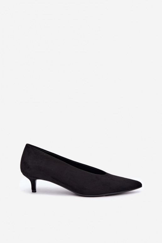 Čierne semišové topánky s Kitten Heel Nuretta